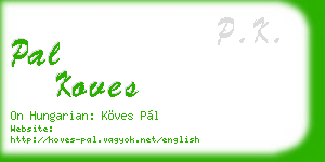 pal koves business card
